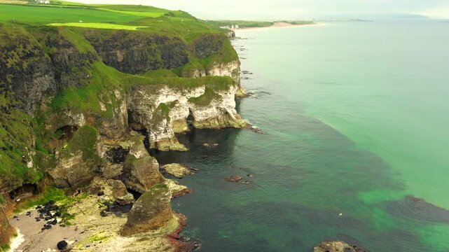 Rugged cliffs near the Giant's Causeway Northern Ireland