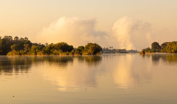 sunrise on the Zambezi River, Zambia, Africa 