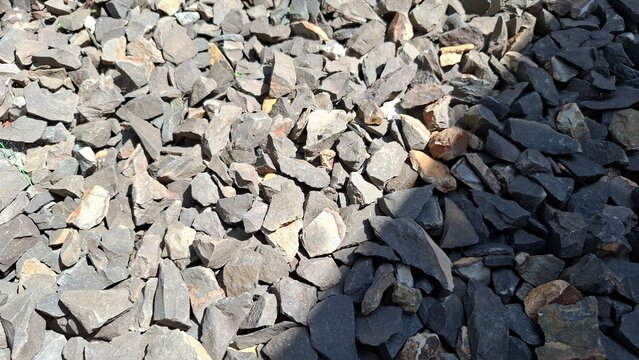 Railway ballast gravel texture with shadow