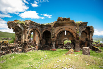 Fototapeta premium Bagnayr Monastery (Kozluca Monastery) Historic Ruins in Kozluca Village, Kagizman District, Kars Province Turkey Eastern Anatolia