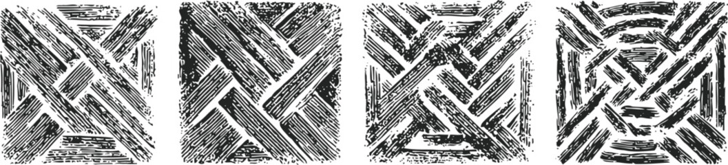 Obraz premium abstract geometric tribal patterns hand drawn black and white cultural symbols design