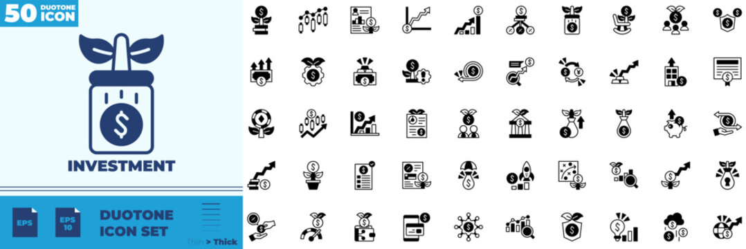 Investment Duotone Editable Icons set