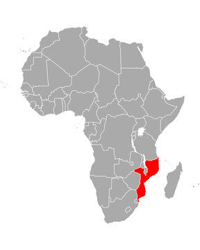 Karte von Mosambik in Afrika