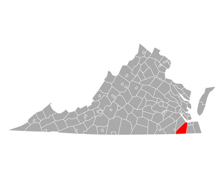Karte von Suffolk in Virginia