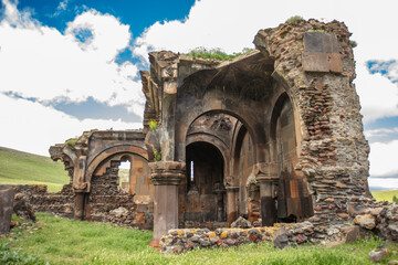 Fototapeta premium Bagnayr Monastery (Kozluca Monastery) Historic Ruins in Kozluca Village, Kagizman District, Kars Province Turkey Eastern Anatolia