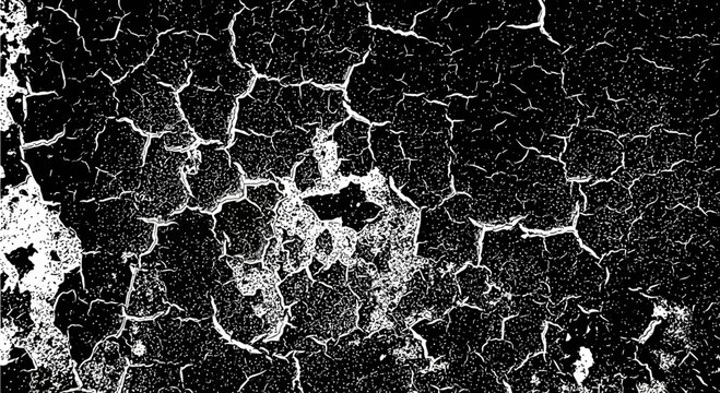 Abstract cracked black and white texture background for design elements