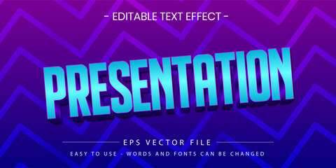 Presentation Cyan Gradient Dynamic 3D Text Effect Vector EPS © Art design