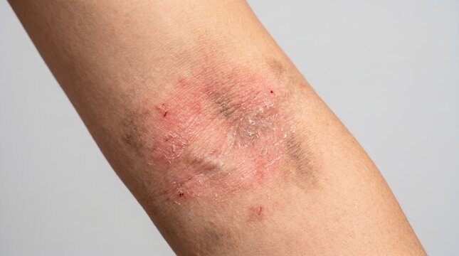 Atopic dermatitis and eczema rash in inner elbow crease