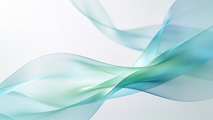Fototapeta premium Elegant ribbons flow gracefully in soft blue hues