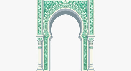 Obraz premium Taj mahal inspired ornate green archway with intricate patterns