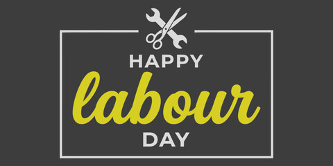 Happy labor day greeting with tools and wishes © hafsa01