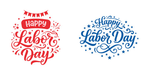 Happy labor day greeting cards and decorations for a memorable holiday © hafsa01