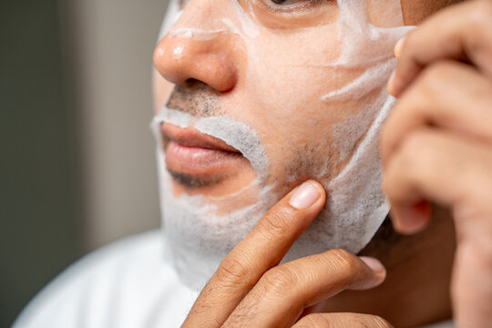 Young men take care of their facial skin, using face masks to reduce dark spots and wrinkles. Older men take care of their complexion to keep it smooth.