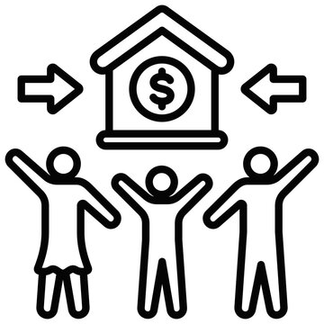 Household Income simple and clear vector icon illustration to essential idea or function