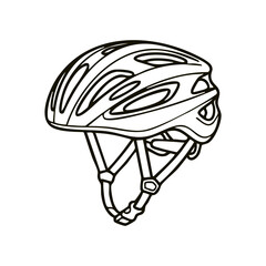 Obraz premium Bicycle helmet line art illustration isolated on white