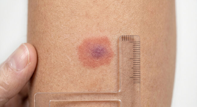 Morphea (Localized Scleroderma) Macule in Human Skin   &mdash; Medical Dermatology Plate (31-100)