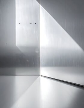 Modern metallic interior corner detail.