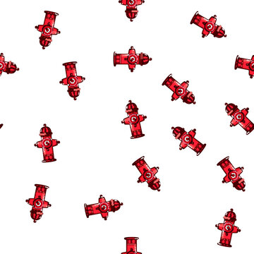 pattern safety fire hydrant cartoon. emergency fighting, infrastructure valve, nozzle connection safety fire hydrant sign vector