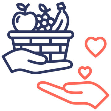 Food Assistance simple and clear vector icon illustration to essential idea or function