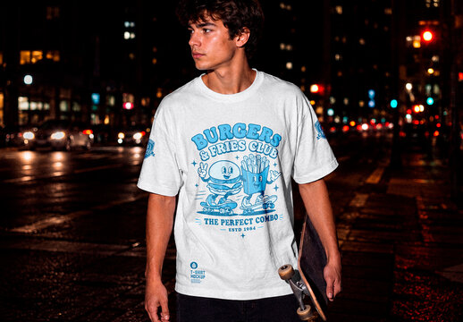 T Shirt Mockup at Night