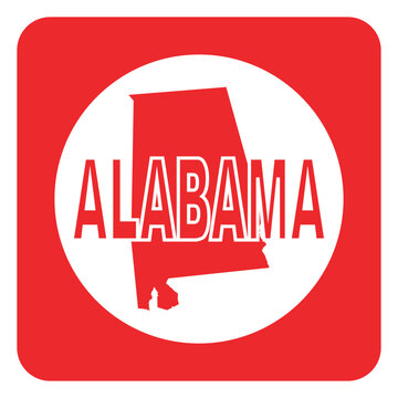 Alabama State Square Ink Stamp