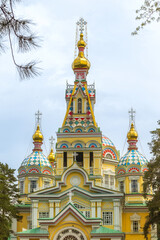 Obraz premium Ascension Cathedral, Almaty, Kazakhstan front view