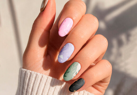 White Manicure Nails Beauty Mockup
