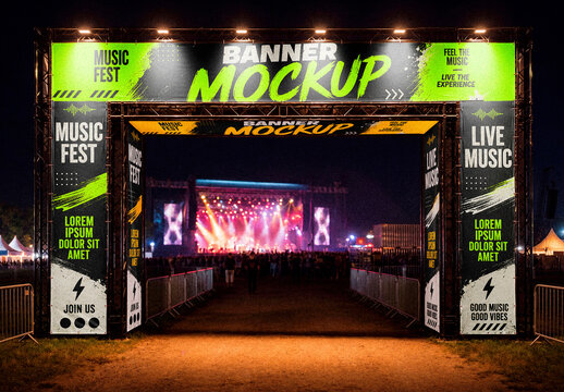 Festival Entrance Banner Mockup