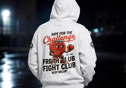 Hoodie Back View Mockup