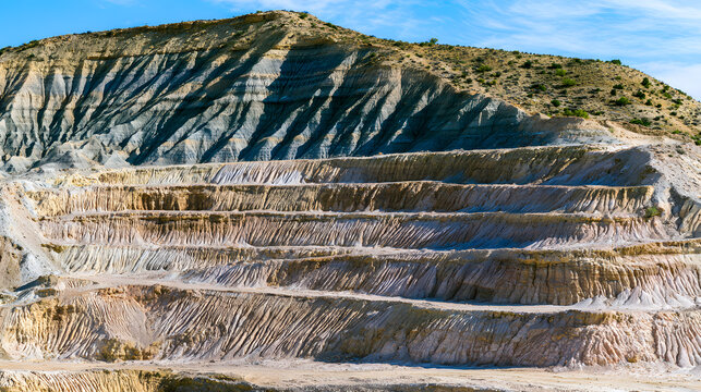 Layered desert cliff formation