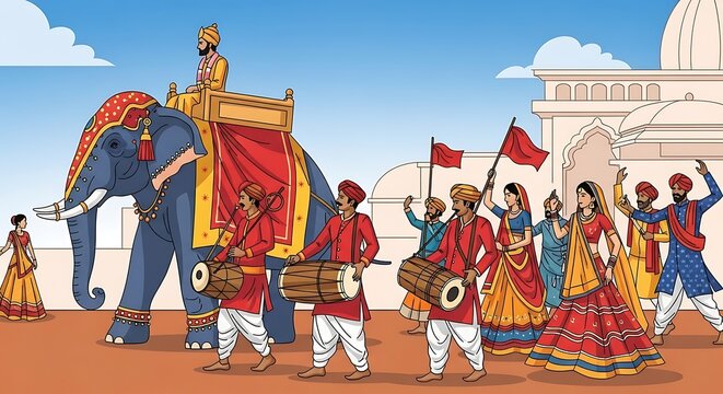 Indian Wedding Procession. (1)