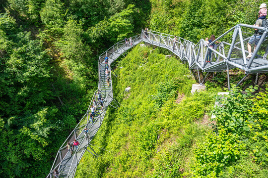 Panoramic walkway offers views of Marienschlucht gorge at Lake Constance near Konstanz, Germany, after 11-year closure