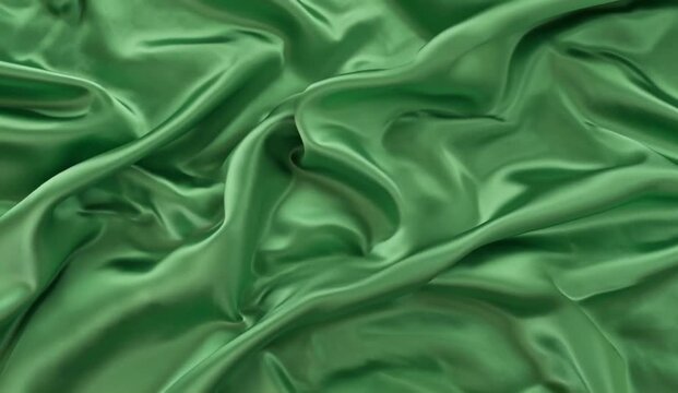 The silk fabric appears weightless and fluid, with soft ripples and gentle wave-like folds moving continuously as if driven by a calm breeze or liquid current