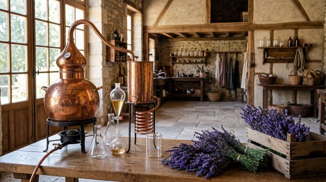 Artisan Lavender Distillery for Botanical Essential Oil Production