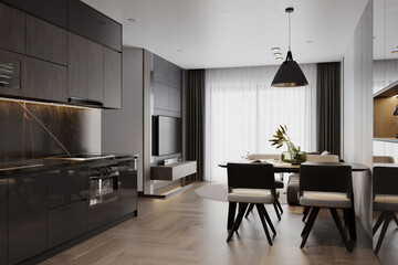 modern living room with fireplace © Dulal