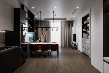 most beautiful interior design of the kitchen and dining area.