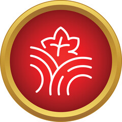 Obraz premium Vineyard fields with a grape leaf icon symbolizing wine, agriculture, and nature