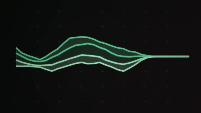 Neon cyberpunk streamgraph dashboard looping motion graphic video