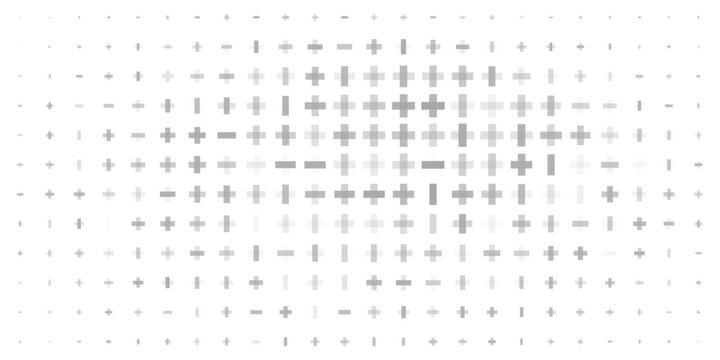 Plus Sign Cross Seamless Pattern. Vector pattern with shapes on a transparent background. Includes geometrical shapes in a repeated layout. Usable for various ornamental design projects.