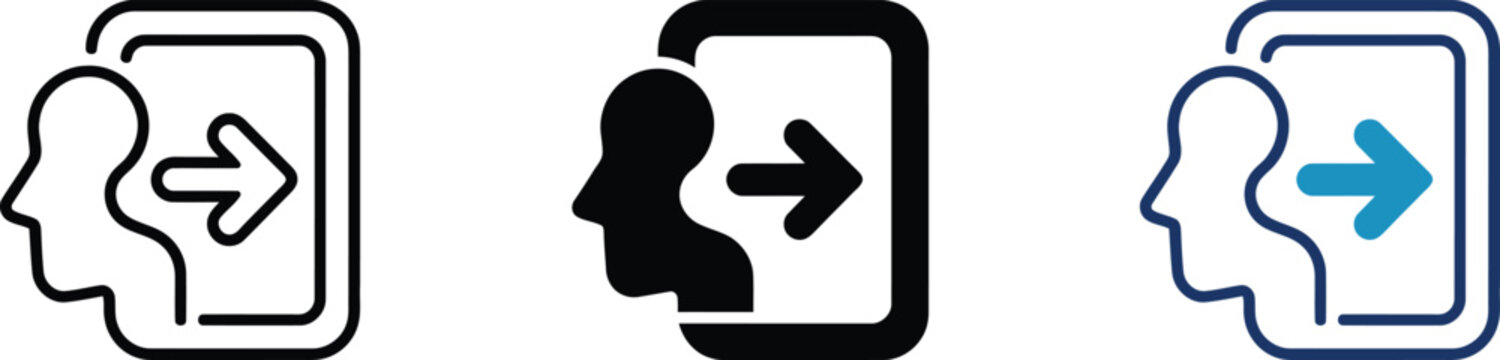 login icon with two user silhouettes and right arrow for authentication and sign