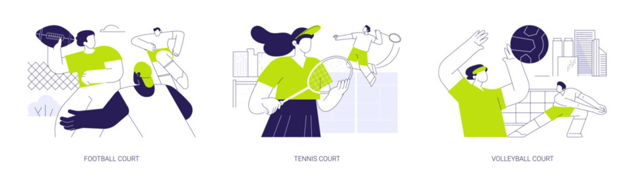 Urban sport facilities isolated cartoon vector illustrations se