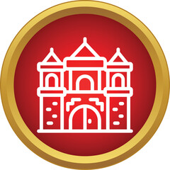Obraz premium Detailed castle icon illustrating architecture and history