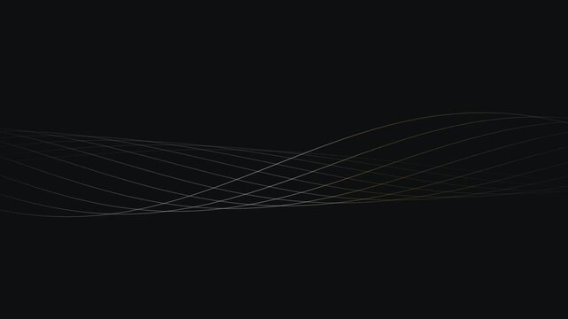Abstract digital wave pattern formed by glowing white dotted line grid motion