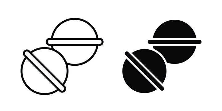 Bath salts bomb icon outline elements set