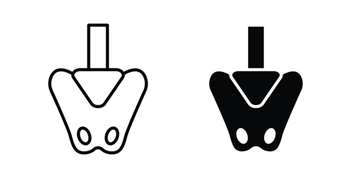 Pelvis icon outline elements set