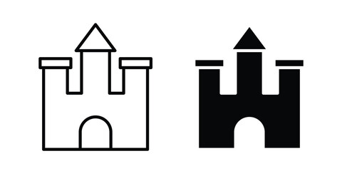Castle icon outline elements set © basit