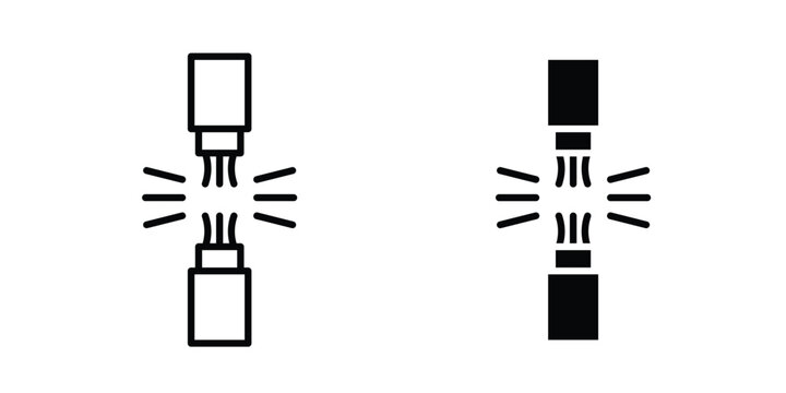 Broken Wire Icon icon outline elements set
