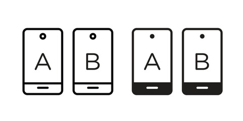 A B testing icon outline elements set © basit