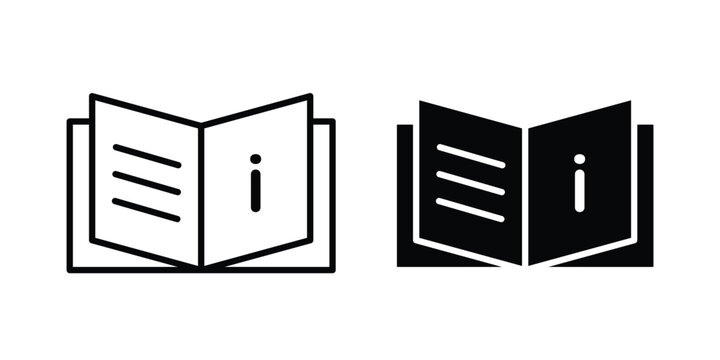 guide book icon outline elements set