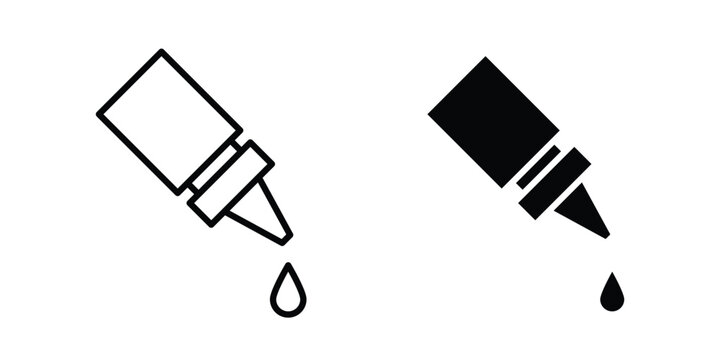 eye drop icon outline elements set